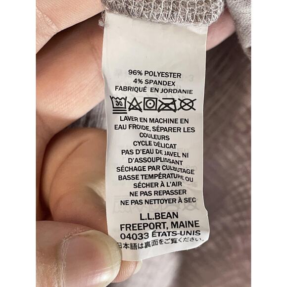 L.L.Bean Shirt Womens XL Burgundy Red Split Neck Short Sleeve Stretch Ikat Knit - Picture 7 of 8